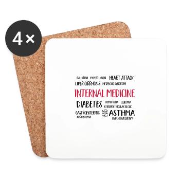 médecine interne - Dessous de verre (lot de 4) - blanc - Devant