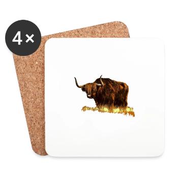 Highland cattle - Coasters (set of 4) - white - Front