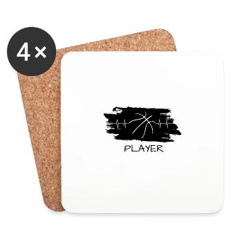 Player Basketball Bball - Untersetzer (4er-Set) - Weiß - Vorne