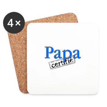 Papa certifié - Dessous de verre (lot de 4) - blanc - Devant