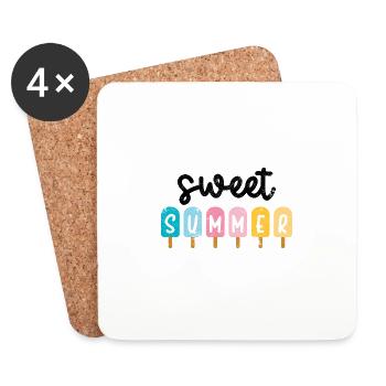 ICE SUMMER SWEET TRAVEL HOLIDAY BEACH PALM LAKE MOTIF - Coasters (set of 4) - white - Front