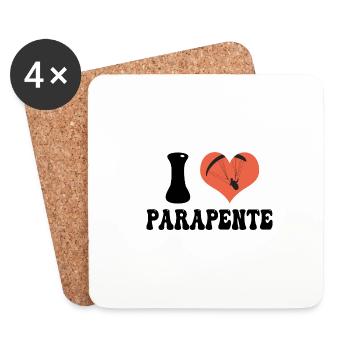 j aime parapente - Dessous de verre (lot de 4) - blanc - Devant