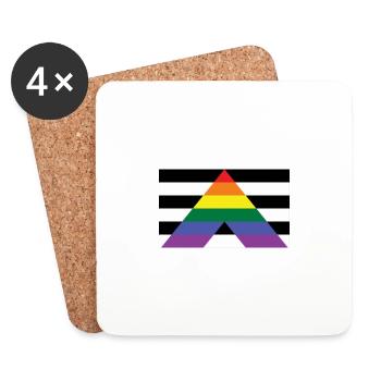 LGBT Straight Ally - Coasters (set of 4) - white - Front