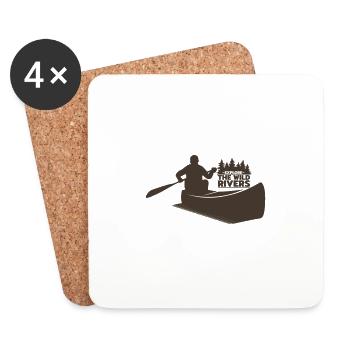 KAYAK PADDLE AVIRON EAU CANOË RAFTING BATEAU MOTIF - Dessous de verre (lot de 4) - blanc - Devant