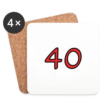 40. 40 YEARS. 40th ANNIVERSARY. 40TH ANNIVERSARY. - Coasters (set of 4) - white - Front