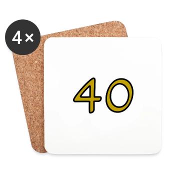 40. 40 YEARS. 40th ANNIVERSARY. 40TH ANNIVERSARY. - Coasters (set of 4) - white - Front