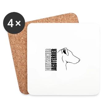 Deutscher Jagdterrier Profil Hunde Hund Wilsigns - Untersetzer (4er-Set) - Weiß - Vorne