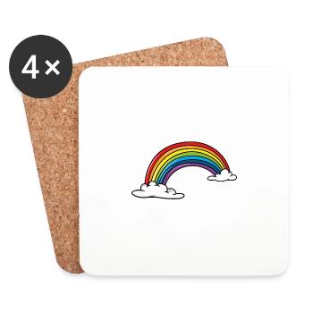 Regenbogen - Untersetzer (4er-Set) - Weiß - Vorne