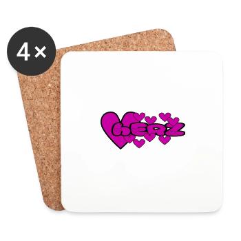 Herz - Untersetzer (4er-Set) - Weiß - Vorne