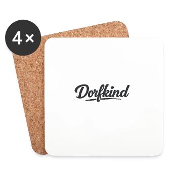 Dorfkind Schriftzug - Untersetzer (4er-Set) - Weiß - Vorne