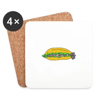 Fischbrötchen ohne Spruch - Untersetzer (4er-Set) - Weiß - Vorne