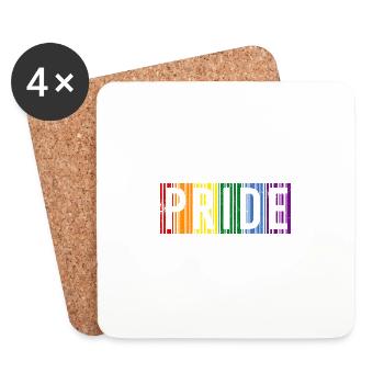 STOLZEN STOLZ LIEBE LIEBEN LBGT BUNT SPRUCH MOTIV - Untersetzer (4er-Set) - Weiß - Vorne