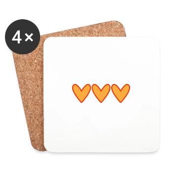 COUPLE. JUST MARRIED. Bachelorette party. VALENTINE'S DAY. LOVE. - Coasters (set of 4) - white - Front
