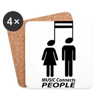 music connects people - Untersetzer (4er-Set) - Weiß - Vorne