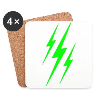 green flashes - Coasters (set of 4) - white - Front