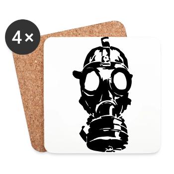 gas maske - Untersetzer (4er-Set) - Weiß - Vorne
