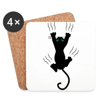 Katze - Untersetzer (4er-Set) - Weiß - Vorne
