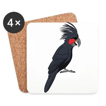 Palm Cockatoo - Dessous de verre (lot de 4) - blanc - Devant