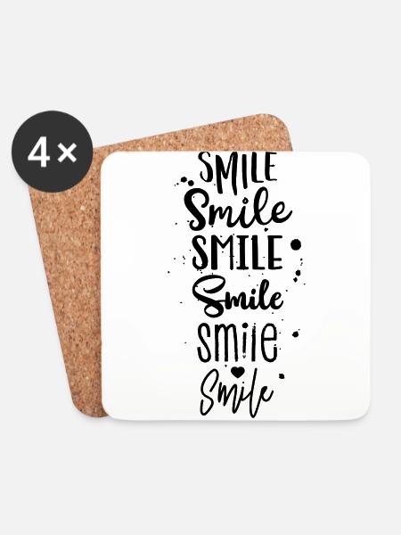Smile in different styles - Coasters (set of 4) - white