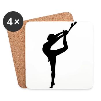 gymnaste, gymnastique - Dessous de verre (lot de 4) - blanc - Devant