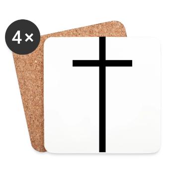 Kreuz - Untersetzer (4er-Set) - Weiß - Vorne