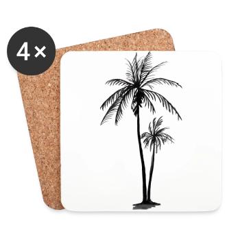 Palm trees - Coasters (set of 4) - white - Front