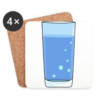 Water glass with water - Coasters (set of 4) - white - Front