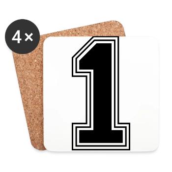 1_number_1_(s31) - Coasters (set of 4) - white - Front