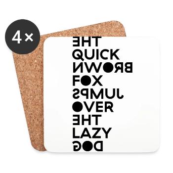 THE QUICK BROWN FOX JUMPS OVER THE LAZY DOG - Coasters (set of 4) - white - Front