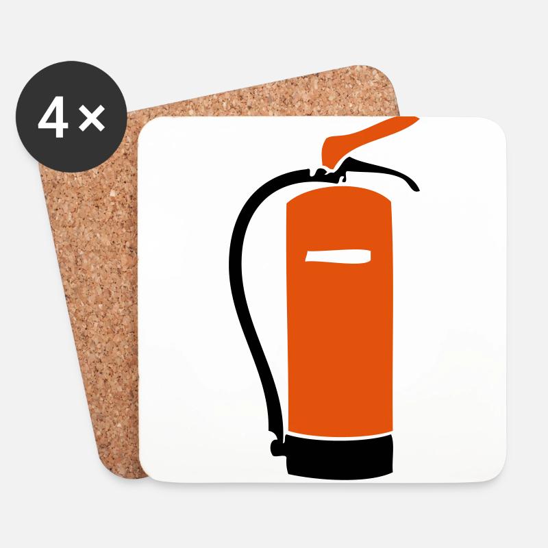 Feuerlöscher - Untersetzer (4er-Set) - Weiß