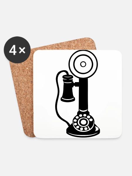 altes Telefon 2 - Untersetzer (4er-Set) - Weiß