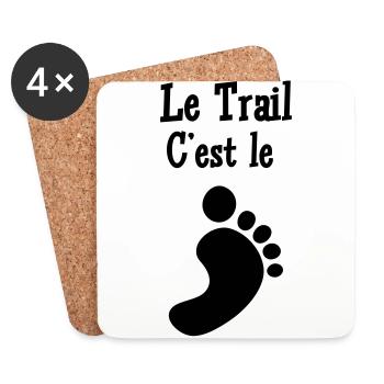 Running / Jogging / Run / Trail / Sport - Coasters (set of 4) - white - Front