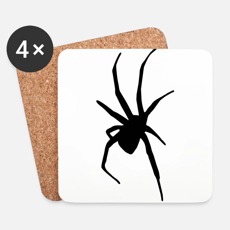Spinne - Untersetzer (4er-Set) - Weiß