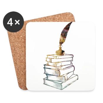 Book books - Coasters (set of 4) - white - Front