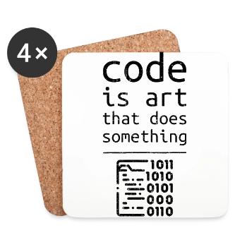 Cadeau de programmeur de développeur de codeur de code - Dessous de verre (lot de 4) - blanc - Devant