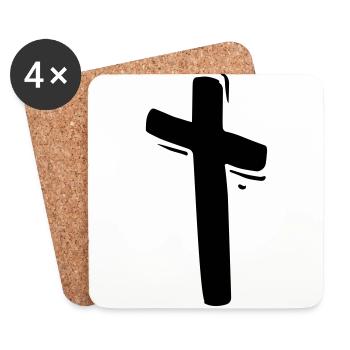 Jesus Cross God Church - Coasters (set of 4) - white - Front