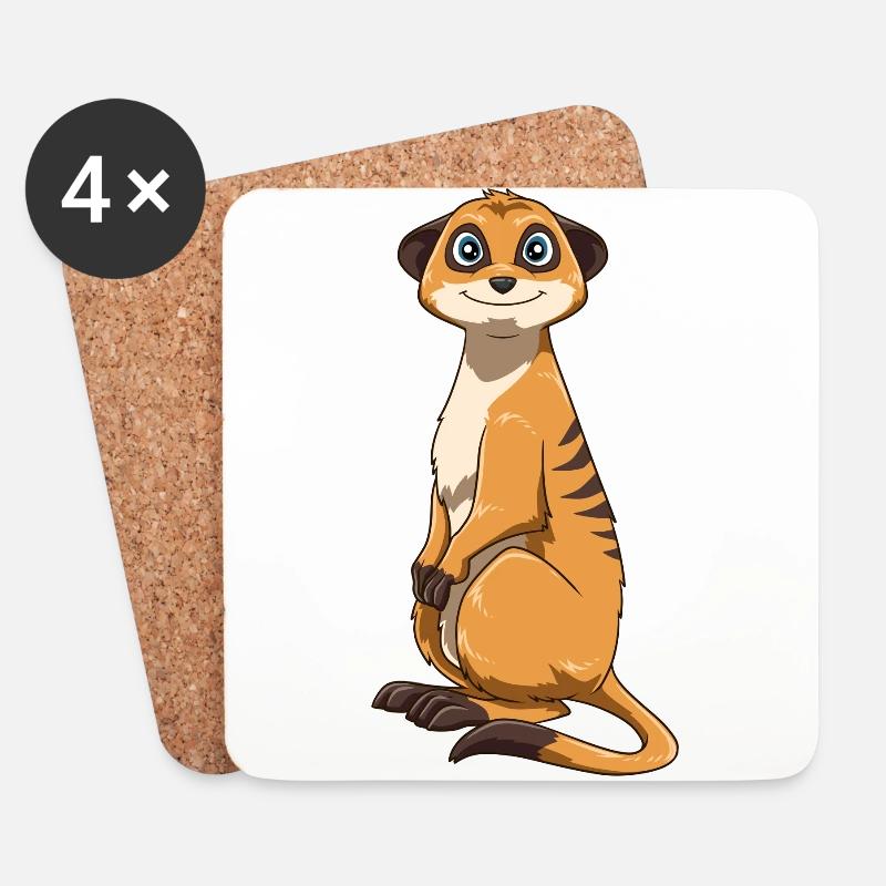 Erdmännchen für einen Erdmännchen Liebhaber - Untersetzer (4er-Set) - Weiß
