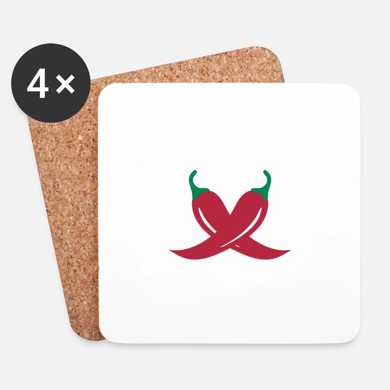 Hot & Spicy grill - Untersetzer (4er-Set) - Weiß
