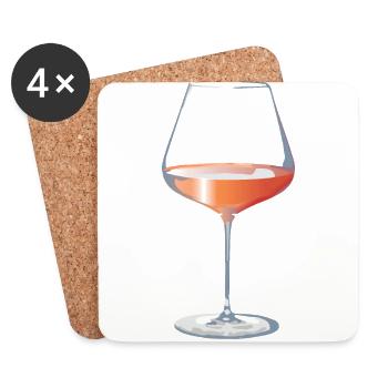Glas Rosé - Untersetzer (4er-Set) - Weiß - Vorne