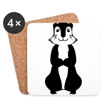 Comic Groundhog - Coasters (set of 4) - white - Front