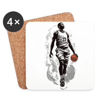 Basketball Dribbling Dynamics Streetwear Design - Coasters (set of 4) - white - Front