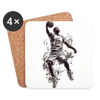 Basketball Dunk Aesthetic Streetwear Design - Untersetzer (4er-Set) - Weiß - Vorne