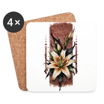 Enchanting Orchids: Floral Design - Coasters (set of 4) - white - Front