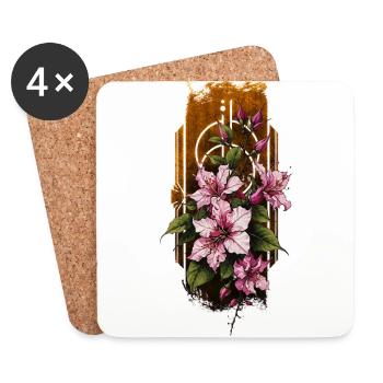 Enchanteur Bouquet de Lys asiatique - Dessous de verre (lot de 4) - blanc - Devant
