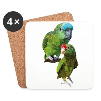Papageien aus dem Amazonas - Untersetzer (4er-Set) - Weiß - Vorne