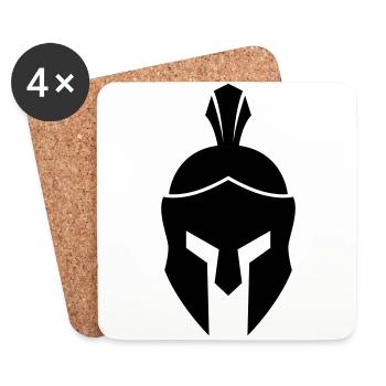 Spartaner Helm - Untersetzer (4er-Set) - Weiß - Vorne