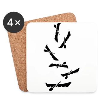 boot Symbol Silhouette - Untersetzer (4er-Set) - Weiß - Vorne