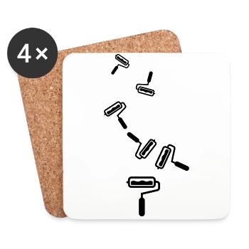 Painter Silhouette icon - Coasters (set of 4) - white - Front