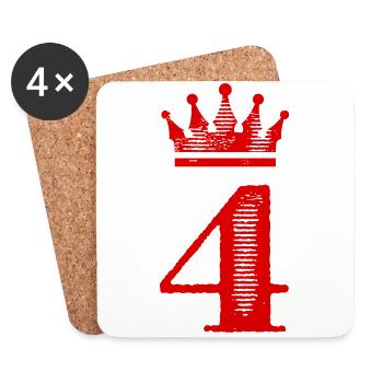 4 Number Crown - Coasters (set of 4) - white - Front