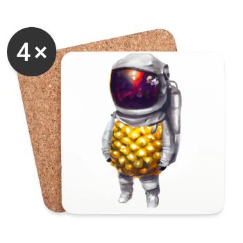 Pineapple Astronaut - Coasters (set of 4) - white - Front